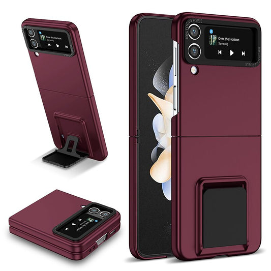 Anti Fingerprint Armor Phone Case With Built-in Kickstand Bracket For Samsung Galaxy Z Flip 4 5