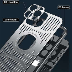 Aluminum Alloy Heat Dissipation Breathable For Magsafe Magnetic Case For iPhone 14 13 12 Pro Plus Max Wireless Charge Hard Cover