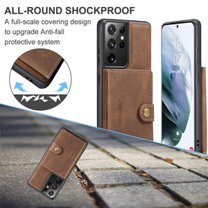 For Samsung S22 S21 Ultra Magnetic Leather Phone Case For Galaxy S22 S21 Plus S20 FE Note 20 Ultra 10 Wallet Flip Card Slot Stand Cover