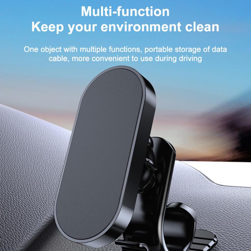 D6 Magnetic Car Phone Holder Stand 360 Degree Rotating Below 6 Inches Car Mount Mobile Cell Phone Bracket Bottom Sticker