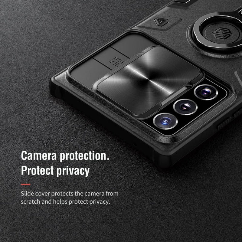 Galaxy S22 Ultra Case, Galaxy S21 Ultra CaseNillkin Camshield Armor for Samsung Galaxy S22 Samsung Galaxy S21 Ultra case with Camera Protection Cover with Kickstand Ring Holder - S22 Ultra Rugged Matte Military Grade Case 6.8’’