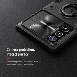 Galaxy S22 Ultra Case, Galaxy S21 Ultra CaseNillkin Camshield Armor for Samsung Galaxy S22 Samsung Galaxy S21 Ultra case with Camera Protection Cover with Kickstand Ring Holder - S22 Ultra Rugged Matte Military Grade Case 6.8’’