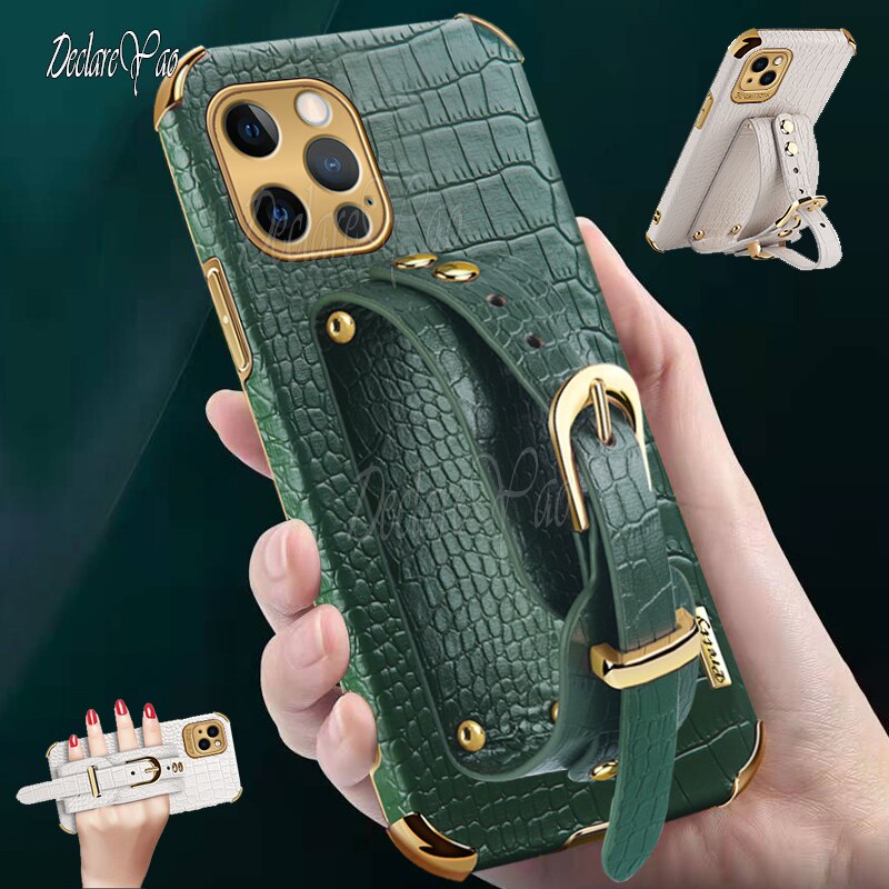 For iPhone14 Case Zroteve Crocodile Pattern PU Leather Cover For Apple iPhone 14 13 11 12 Pro Max mini 14Plus Slim 3D Plating Cases