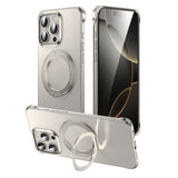 1:1 Original metal Frameless Phone Case  With Holder Suction Rotating Fulcrum For iPhone