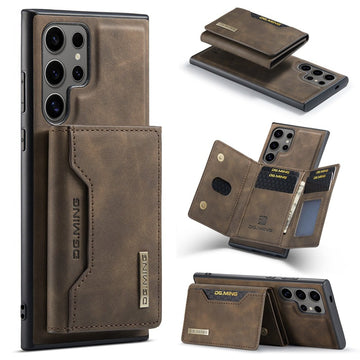 2 in 1 Magnetic Detachable Leather Wallet Case With Cards Solt For Samsung Galaxy S24 S25