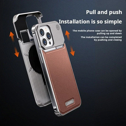 2in1 Aluminum Alloy Aromatherapy Magnetic Perfume Cooling Leather Phone Case For iPhone