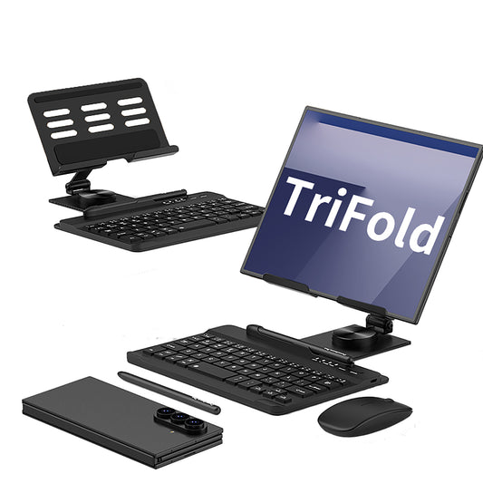 360 Rotation Aluminum Folding Phone Case Adjustment Stand Pen Slot With Keyboard Touch Pen Mouse For Samsung Galaxy ZTriFold