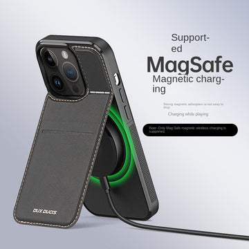 3In1 Magnetic for MagSafe Leather Phone Case  With Card Holder For IPhone