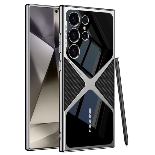 Electroplated Plain Leather Phone Case for Samsung Galaxy S24 S25