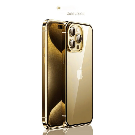 Titanium Steel Transparent Metal Frame Phone Case For iPhone