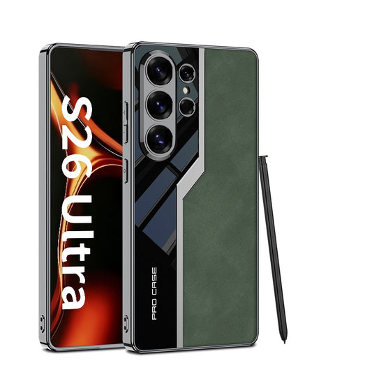 Advanced Glossy Shockproof Electroplated Frosted PU Leather Phone Case For Samsung S26