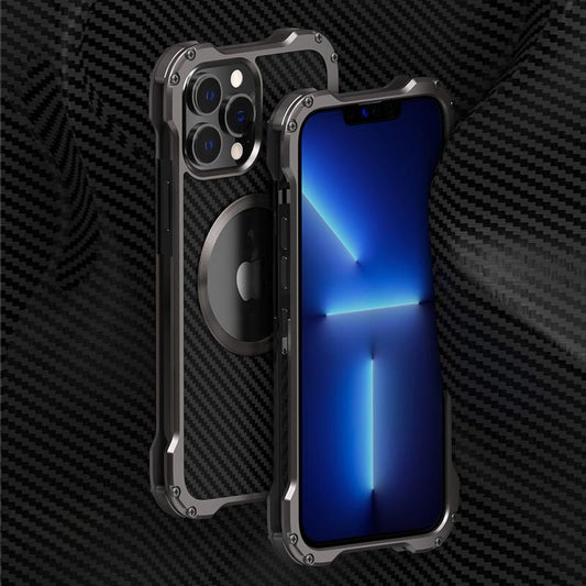 Aluminium Alloy Metal Phone Case Carbon Fiber Cover Lens Protector For iPhone