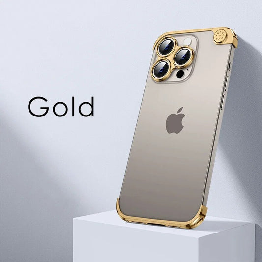 Aluminum Alloy Corner Pads Phone Case With Aromatherapy Metal Lens For iPhone