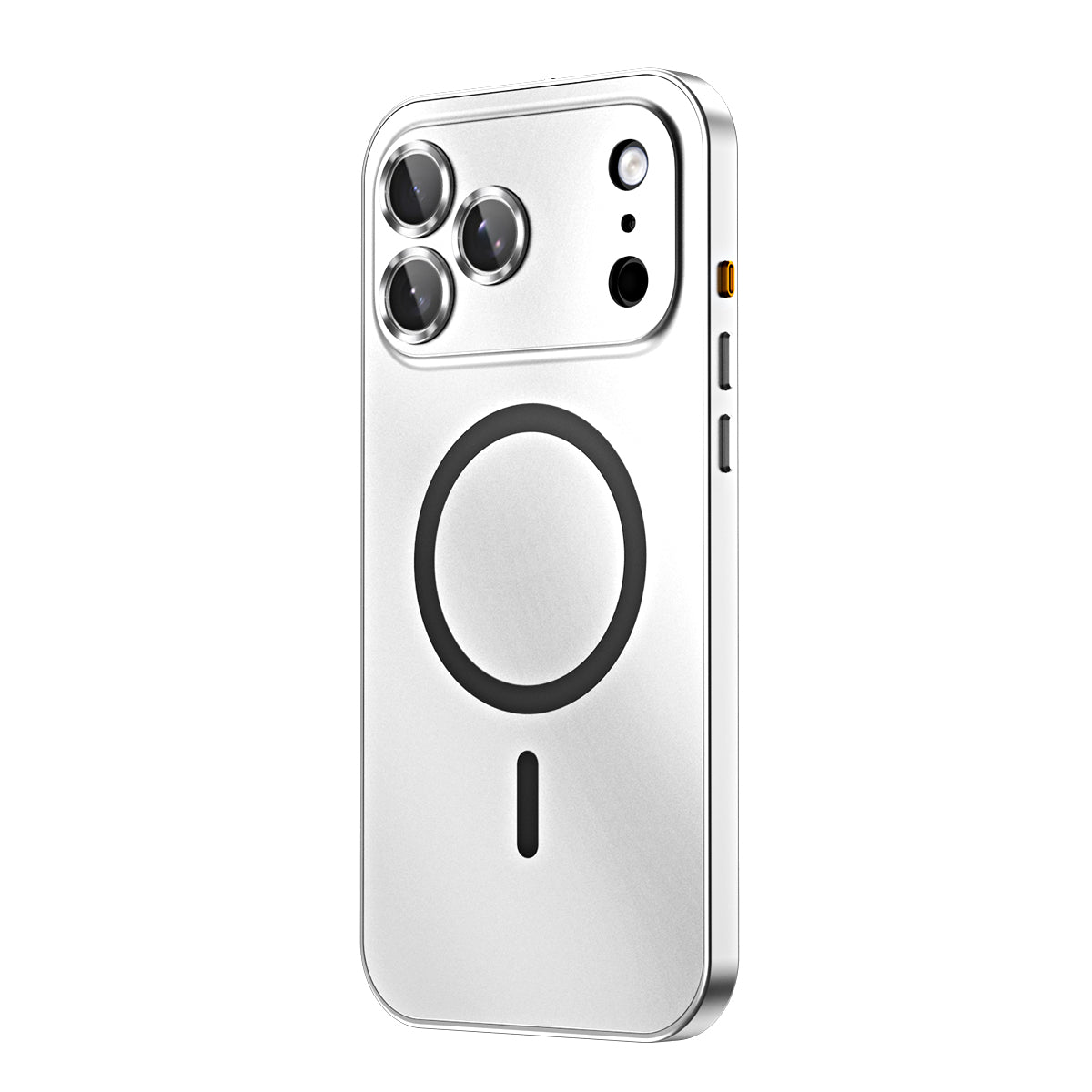Aluminum Metal Frame Snap Magnetic Phone Case With Glass Lens For iPhone