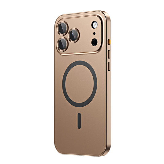 Aluminum Metal Frame Snap Magnetic Phone Case With Glass Lens For iPhone