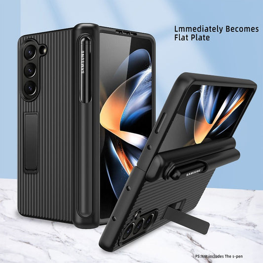 Hinge Armor Rugged Phone Case With Front Screen Glass For Samsung Galaxy Z Fold 5 4