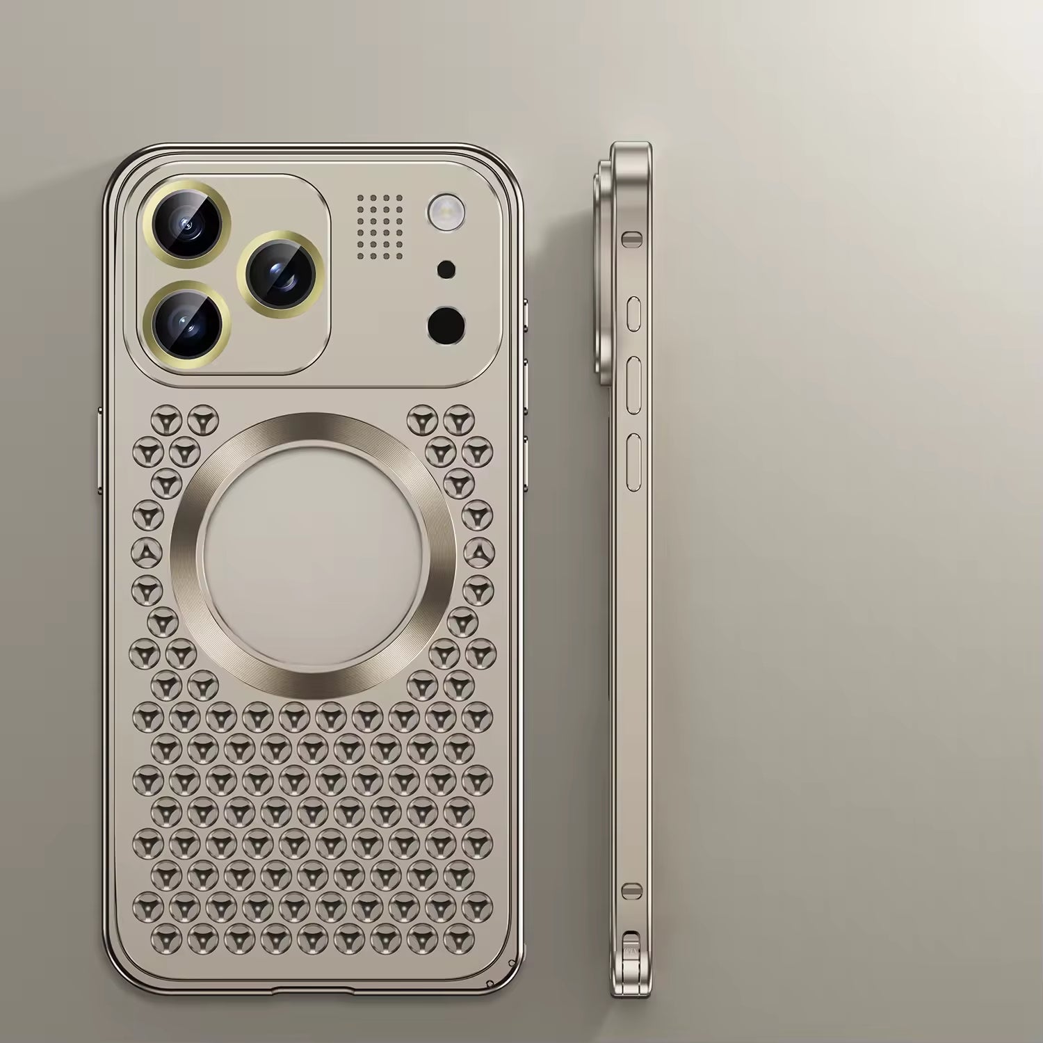 Aromatherapy Aluminum Alloy Metal Camera Protector Cover with Magnetic Phone Case For iPhone