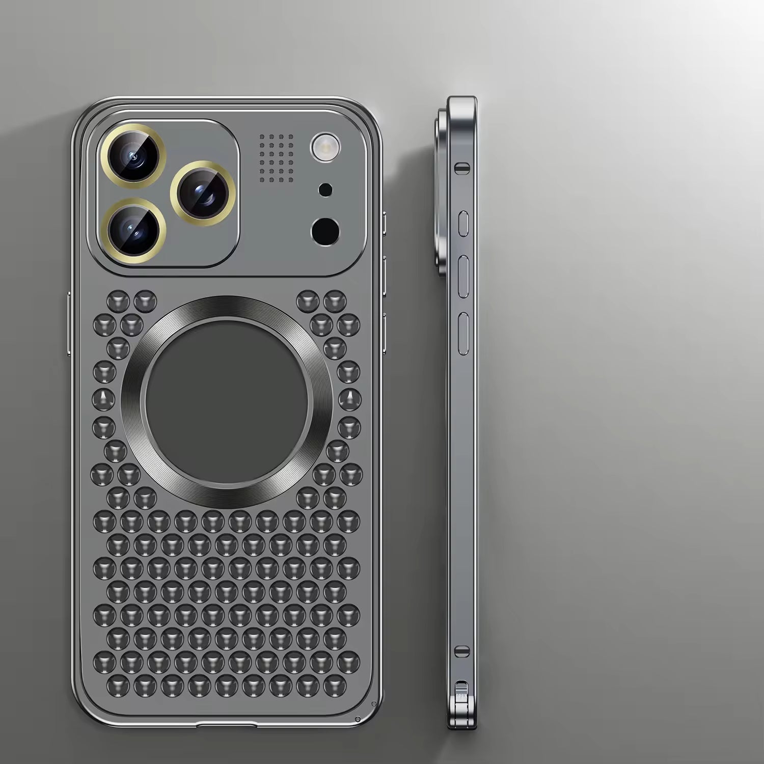 Aromatherapy Aluminum Alloy Metal Camera Protector Cover with Magnetic Phone Case For iPhone