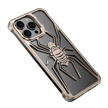 Aviation Aluminum Alloy Spider Frameless Phone Case With invisiable Bracket For iPhone