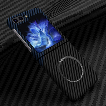 Business Carbon Fiber Magnetic Magsafe Ultra Thin PC Phone Case For Samsung Galaxy Z Flip 5