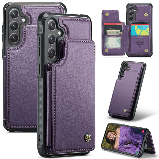 Business Style Detachable Wallet Magnetic Flip With Card Slot Leather RFID Case For Samsung Galaxy S25