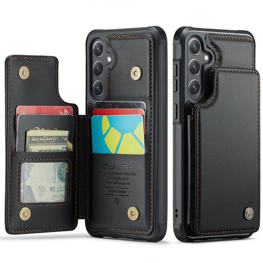 Business Style Detachable Wallet Magnetic Flip With Card Slot Leather RFID Case For Samsung Galaxy S25