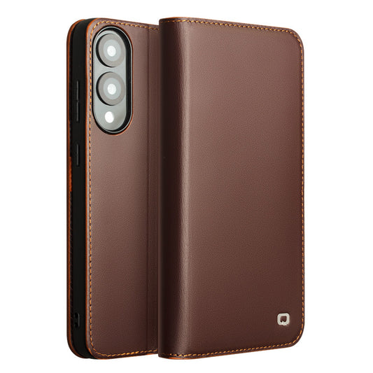 Business Style Fashion Genuine Leather Phone Case  With Card Slots For Samsung S26 S25