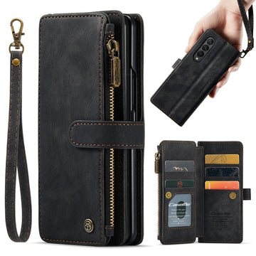 Busniess Zipper Wallet Phone Case WIth Card Slot Holder For Samsung Z Fold 5 4