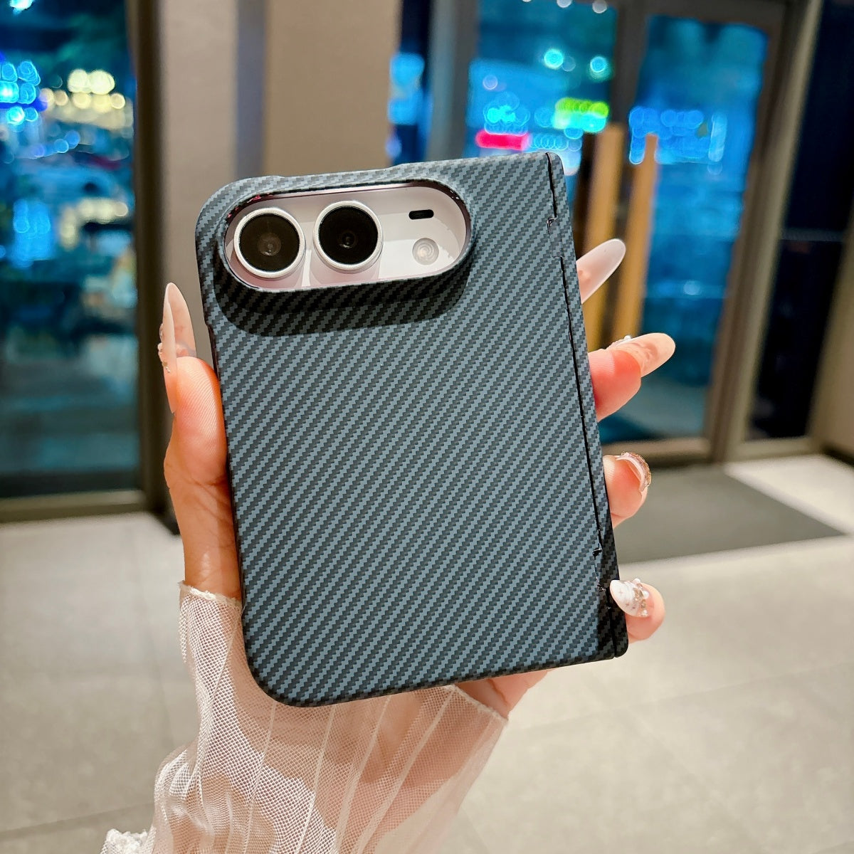 Thin Carbon Fiber Matte Magnetic Phone Case For IPhone Duo