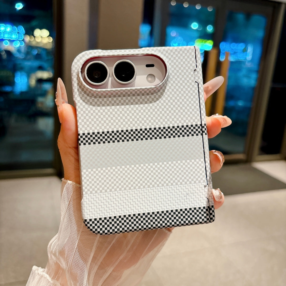 Thin Carbon Fiber Matte Magnetic Phone Case For IPhone Duo