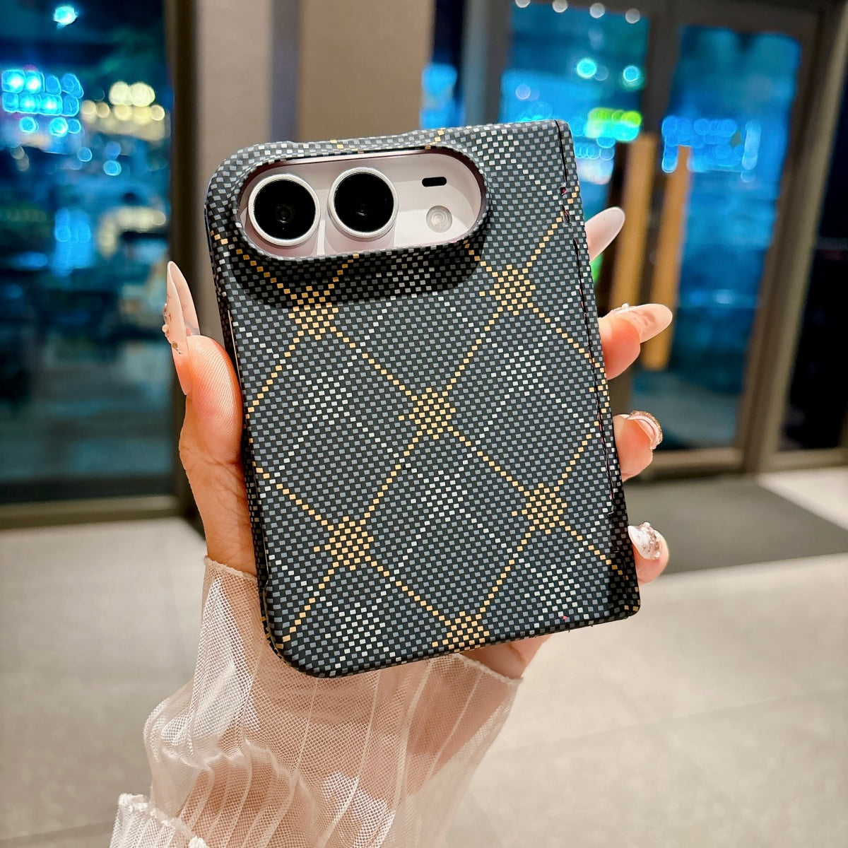 Thin Carbon Fiber Matte Magnetic Phone Case For IPhone Duo