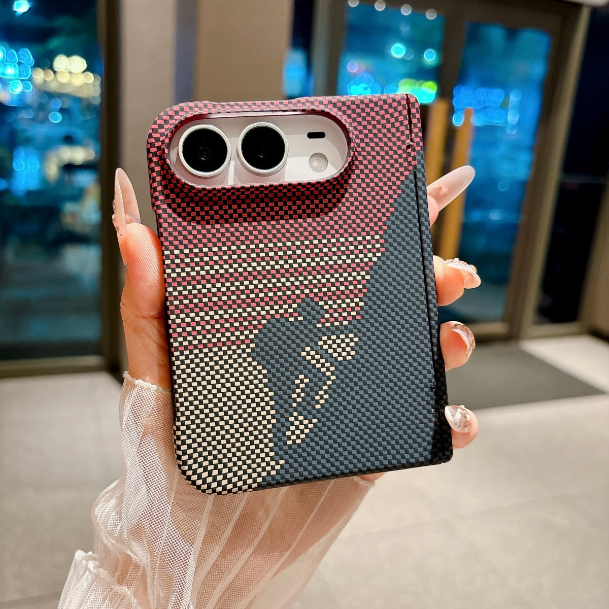 Thin Carbon Fiber Matte Magnetic Phone Case For IPhone Duo