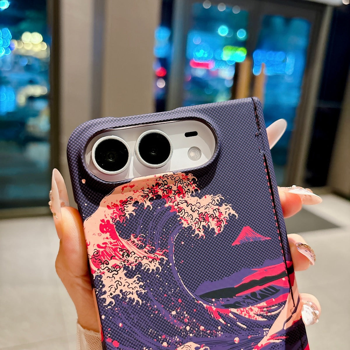 Thin Carbon Fiber Matte Magnetic Phone Case For IPhone Duo
