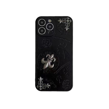 Chrome Hearts Leather Phone Case For iPhone