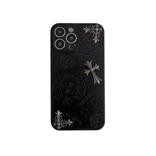 Chrome Hearts Leather Phone Case For iPhone