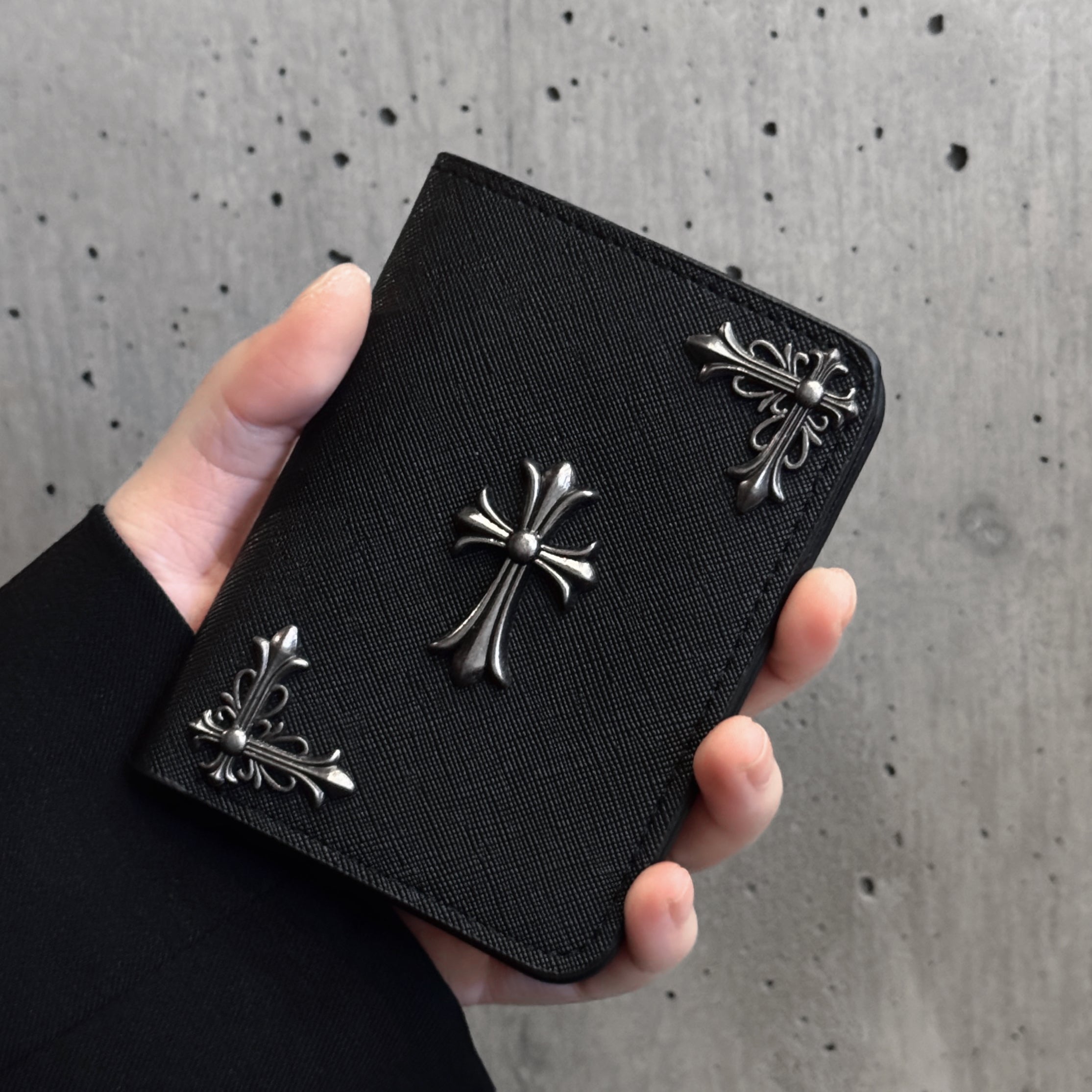 Men's Black Wallet-purses Chrome Hearts With Multi-Card Slot Card Case