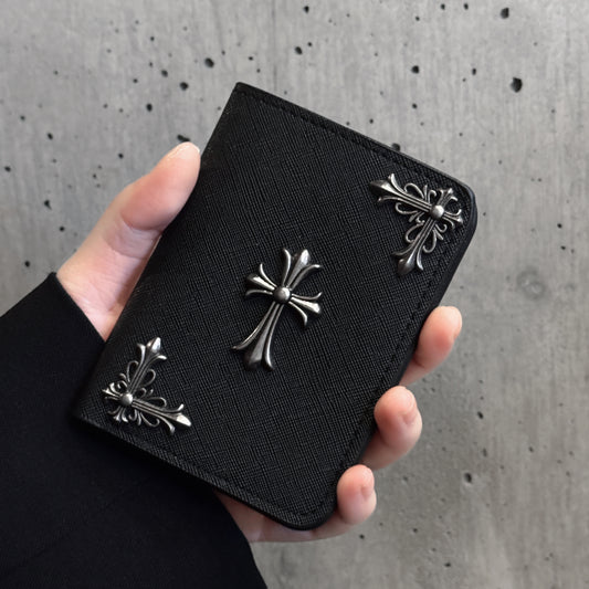 Men's Black Wallet-purses Chrome Hearts With Multi-Card Slot Card Case