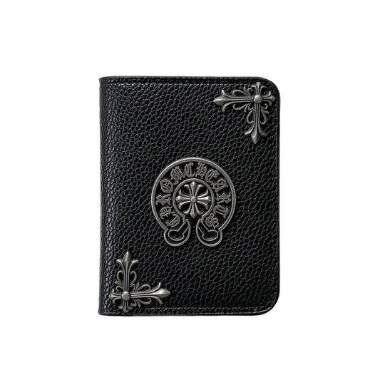 Chrome Hearts Men's Black Wallet-purses With Multi-Card Slot Card Case