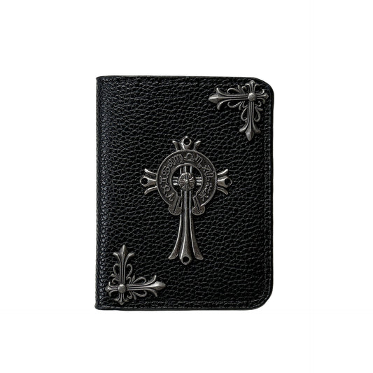 Chrome Hearts Men's Black Wallet-purses With Multi-Card Slot Card Case