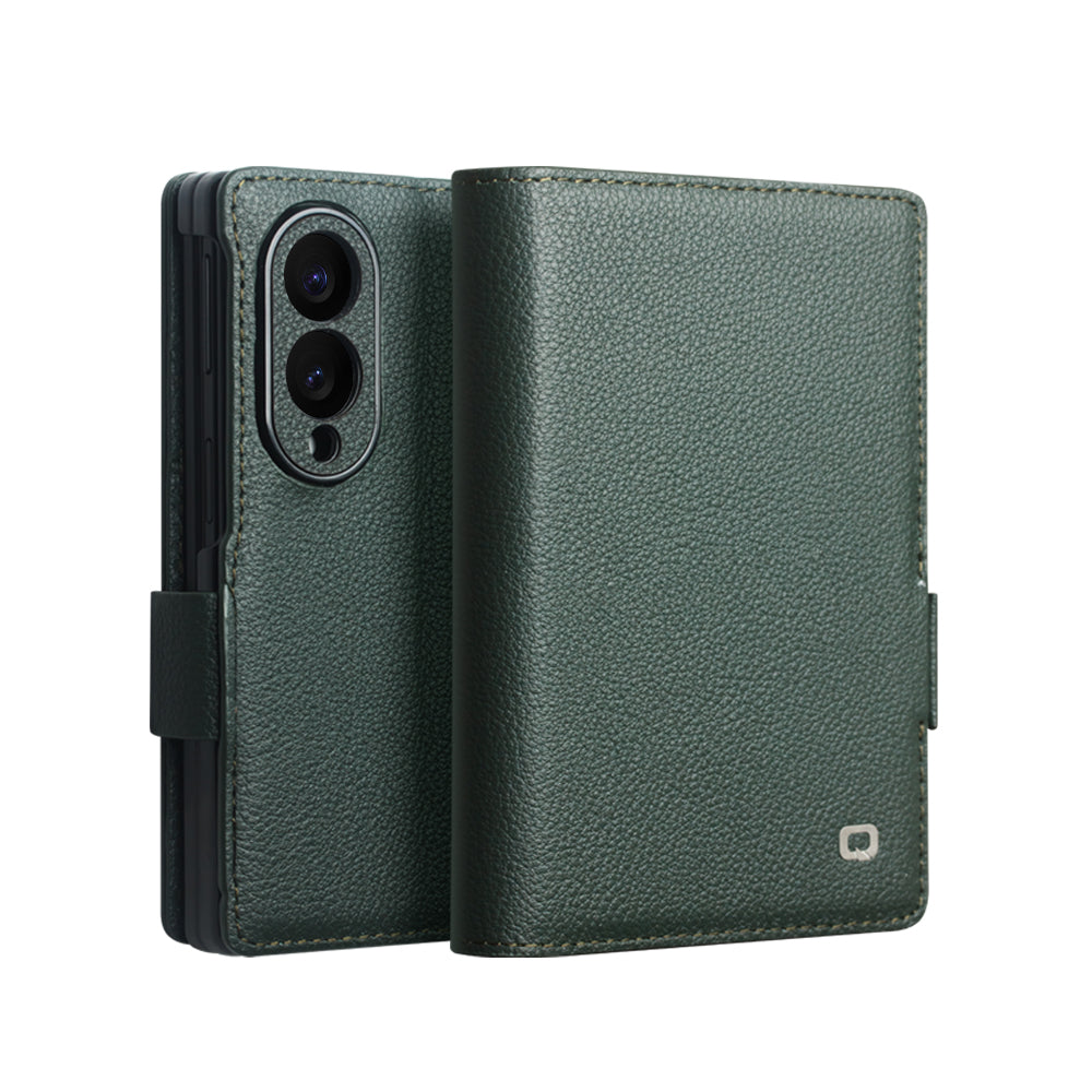 Cowhide Real Genuine Leather Wallet Phone Case With Card Pocket For Samsung Galaxy Z Fold 8