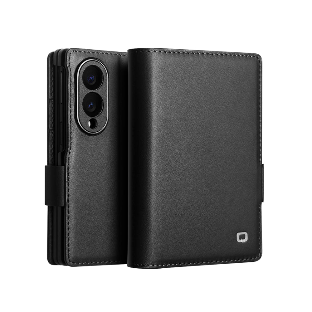 Cowhide Real Genuine Leather Wallet Phone Case With Card Pocket For Samsung Galaxy Z Fold 8