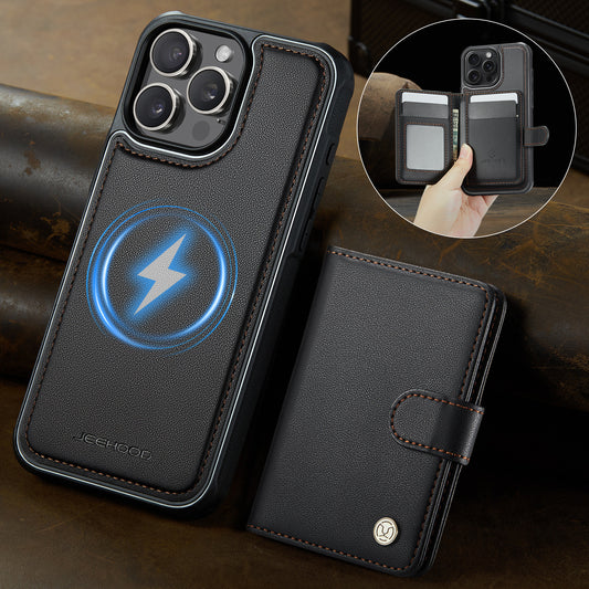 Detachable Card Holder Leather Case  Magnetic RFID Blocking For IPhone