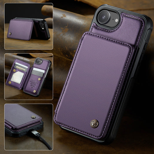 Detachable Luxury Leather Wallet Case With Leather Card Holder For iPhone