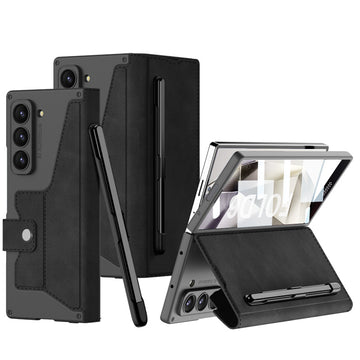 PU Leather Wallet Flip with Removable Pen Slot Phone Case For Samsung Galaxy Z Fold7