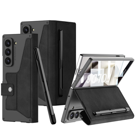 PU Leather Wallet Flip with Removable Pen Slot Phone Case For Samsung Galaxy Z Fold7