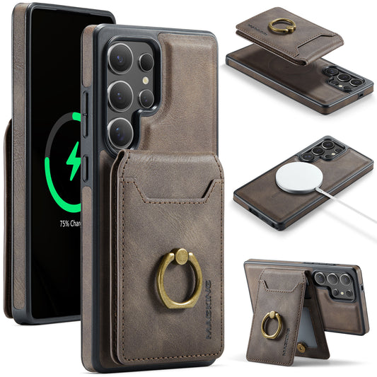 Detachable PU Leather Magnetic Phone Case For Samsung Galaxy S25
