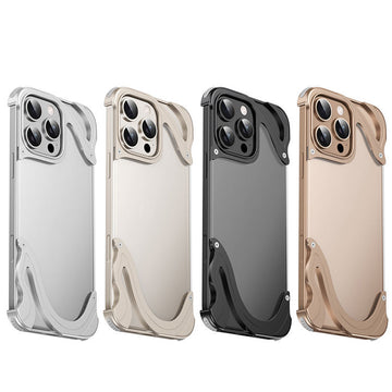 Dolphin Pattern Aluminum Metal Frameless Transparent Phone Case For iPhone