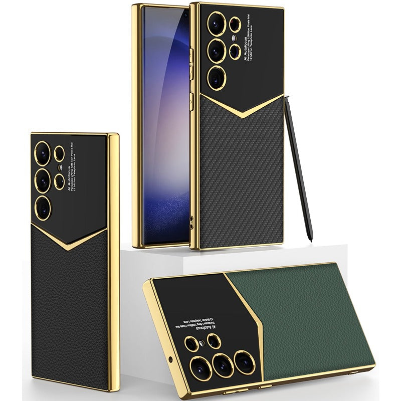 Electroplated Leather Ultra Thin Phone Case for Samsung Galaxy S25 S24