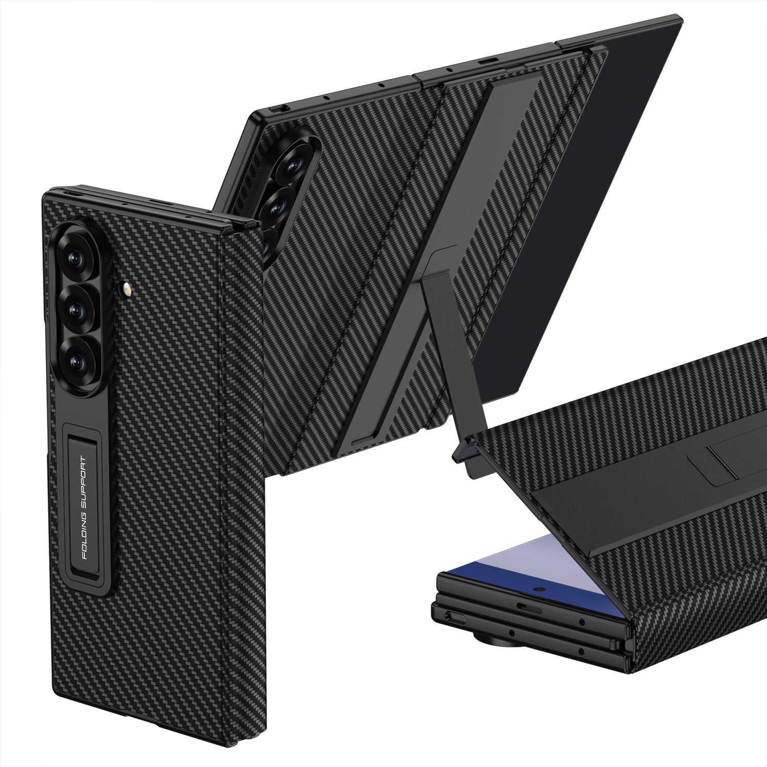 PU Leather Flip Phone Case With Magnetic Kickstand Holder Phone. Case For Samsung Galaxy Z TriFold
