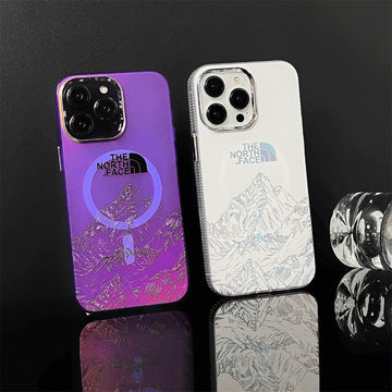 Fashionable Laser Magsafe iPhone Case with Snow Mountain Design For iPhone